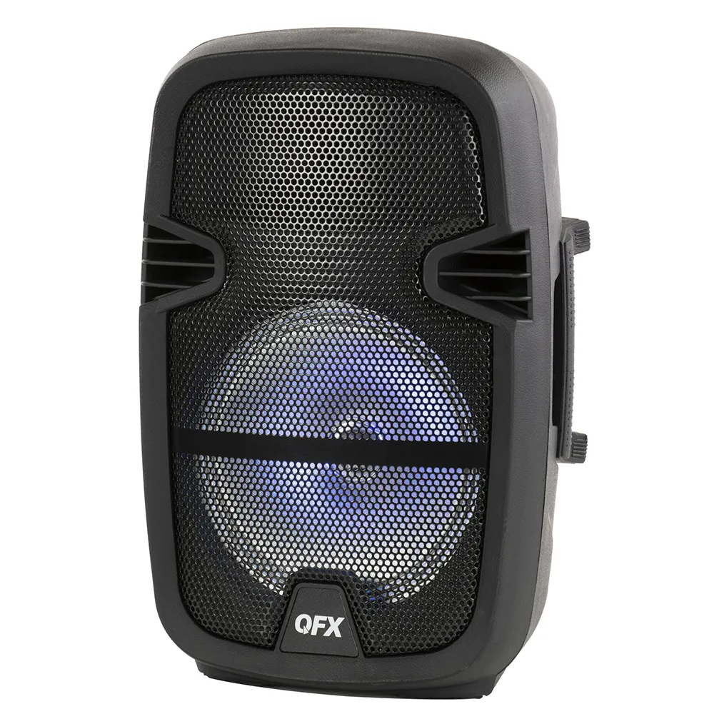 QFX PBX-8074 8-in Portable Party Bluetooth Högtalare med mikrofonfjärrkakorekeokerhögtalare