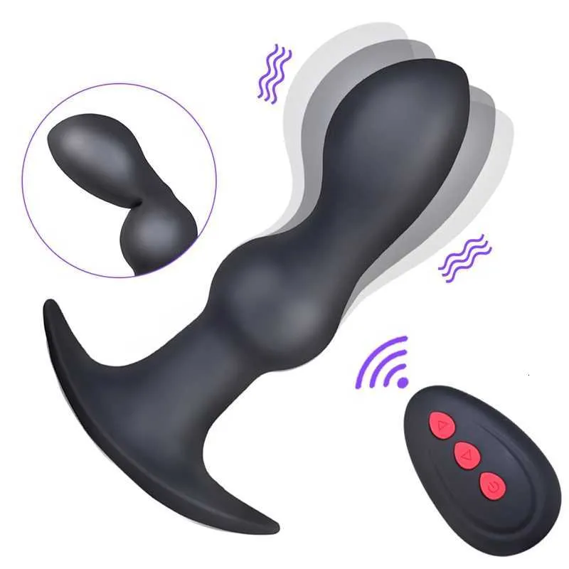 Sex Toy Massager Wireless Anal Vibrator 10 Frekvens Prostatavibratorer Fjärrkontroll Dildos för kvinnor Plug Toys Men