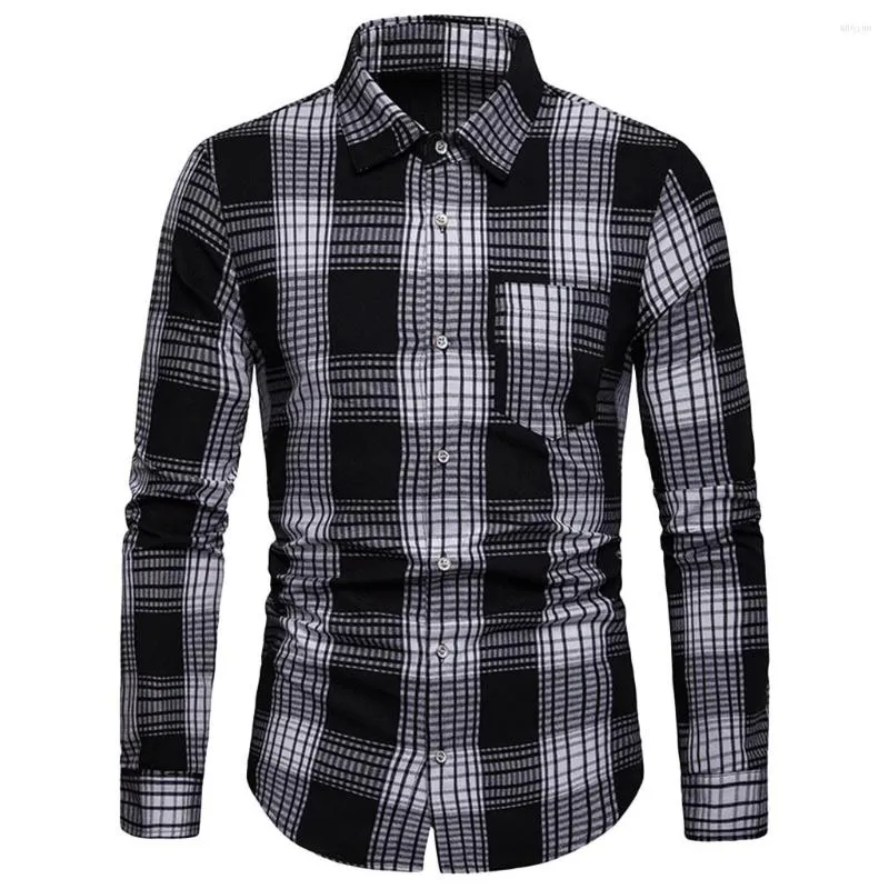 Abbigliamento da polo da uomo Camicia da uomo scozzese di alta qualità Primavera Autunno Casual Manica lunga Ragazzi Soft Comfort Slim Fit Stili Abbigliamento di marca