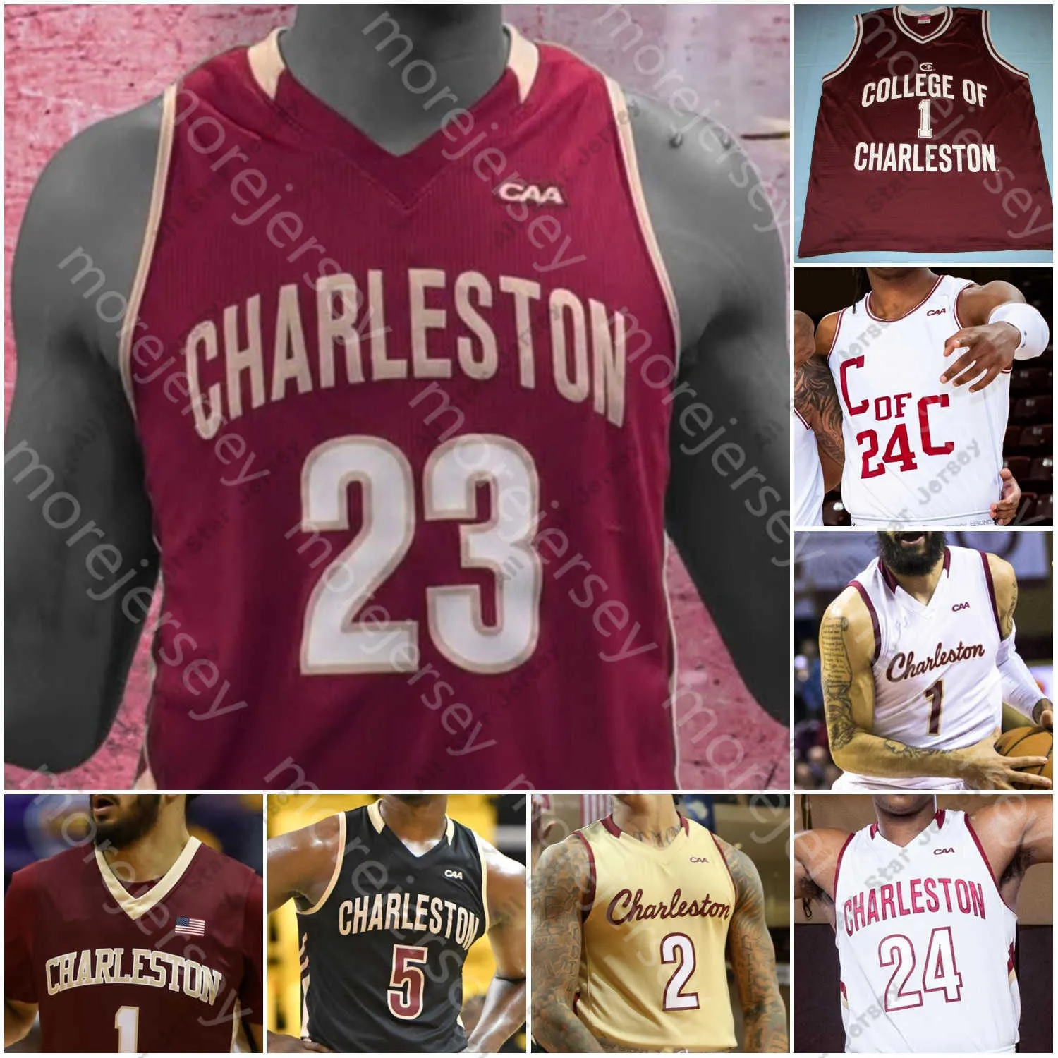 Baskettr￶jor Custom Charleston Cougars baskettr￶ja NCAA College Grant Riller Brevin Galloway Jaylen McManus Miller Jasper Brantley Chealey Johnson