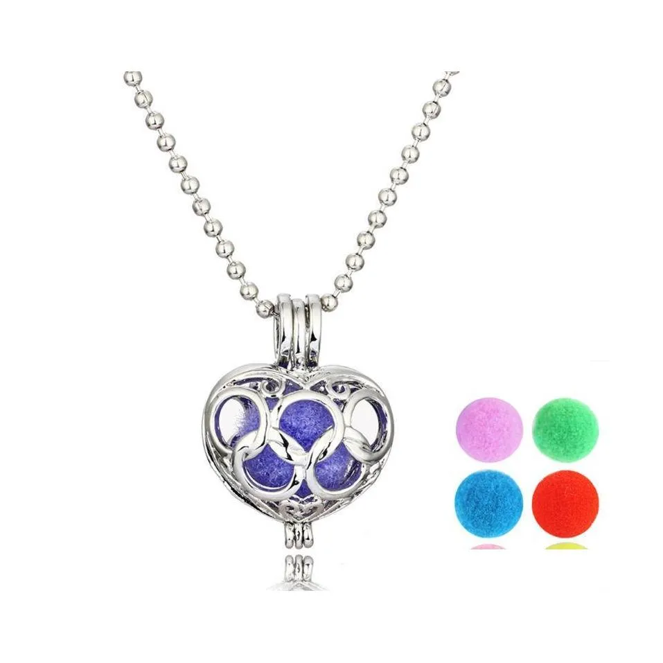 Pendant Necklaces Locket For Women Essential Oil Diffuser Necklace Antique Bronze Censer Jewelry Cage Drop Delivery Pendants Dhx2I