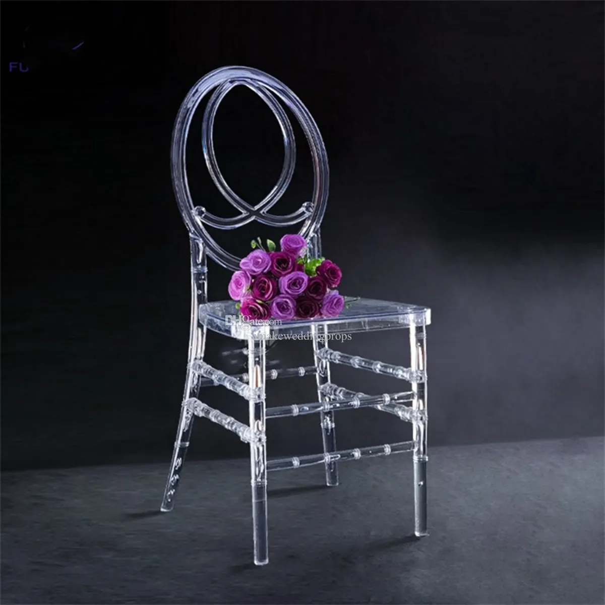 China kommerzieller moderner Hochzeitssaal Hoteldekoration klarer Acrylstuhl Kunststoff Esszimmer Bankett Tiffany Phoenix und Chiavari Stuhl für
