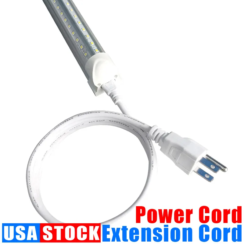 Switch Power Cable Wire for T5/T8 Switch Connector Cord 2Pin LED Extension Integrated Fluorescent Tubes Lights 1FT 2FT 3.3FT 4FT 5FT 6FT 6.6 FT 100Pcs/Lot Crestech