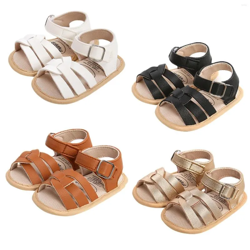 Sportschoenen Baby Jongens Meisjes Leren Sandalen Antislip Soft Sole House Flat Met Cross Strap