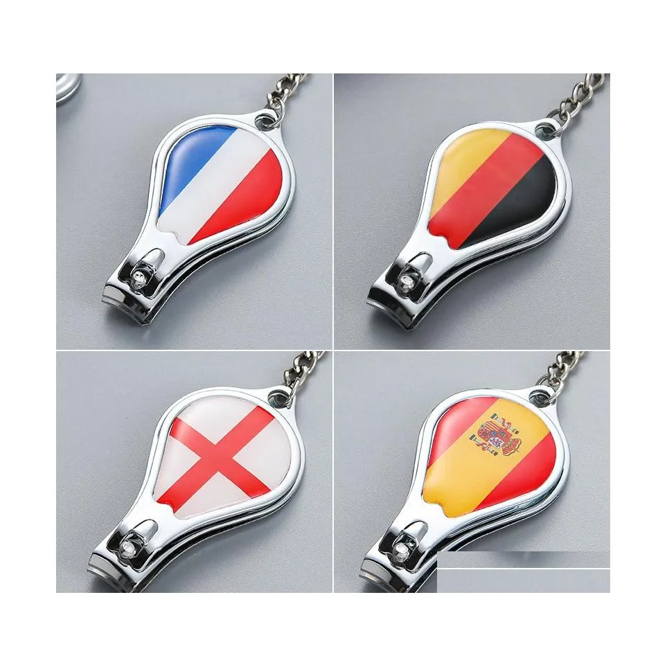 Openers Footballteam Fans Small Gift Flag Pattern Nail Clipper Bottle Opener Keychain Souvenir Zxf7 Drop Delivery Home Garden Kitche Dhoiz