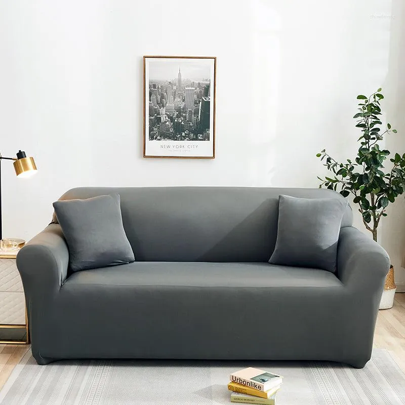 椅子はリビングルームのためのソリッドソファスリップカバーの弾性プレーンをカバーしていますfunda couth couch cover cover home decor 1/2/3/4 seater