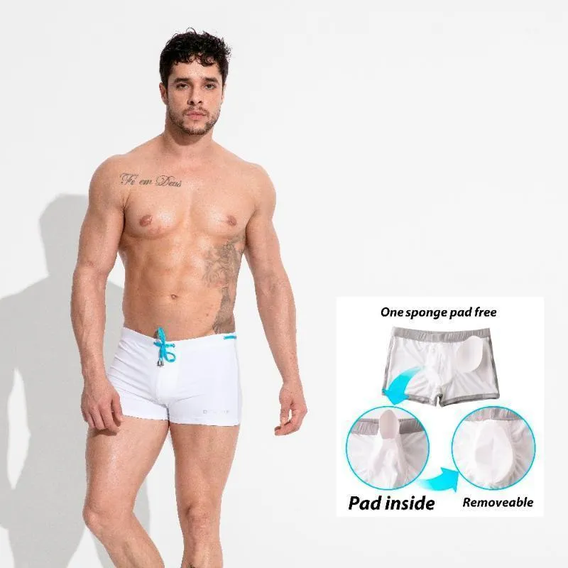 Traje de baño para hombres Troncos de esponja Pad Sólido Sexy Natación Baño de sol Traje de baño1