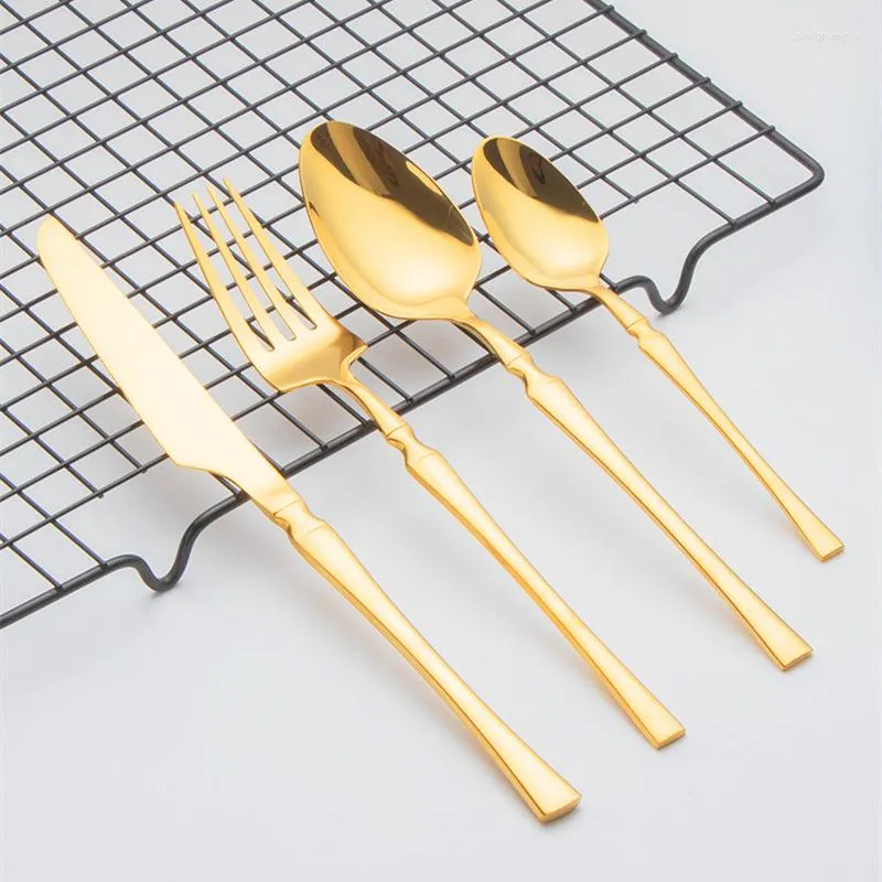 Ensembles de vaisselle 24 pièces/ensemble en acier inoxydable cuillères fourchettes couteaux El titane plaqué vaisselle occidentale goutte outils de cuisine