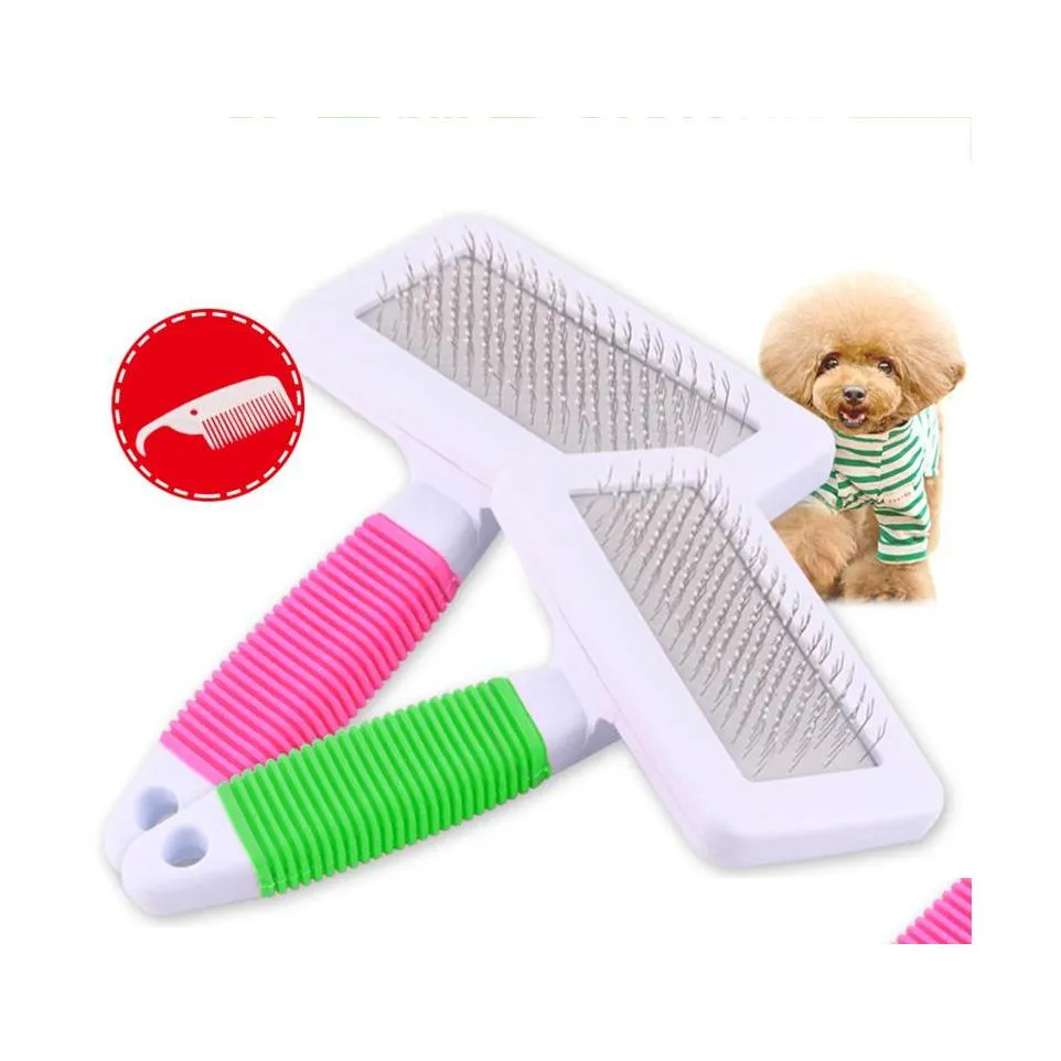 Dog Grooming Mtipurpose Pet Cat Puppy Needle Combs Beauty Tools Hair Shedding Removal Knotting Trimmer Fur Comb Brush Slicker Tool N Dh3Vj