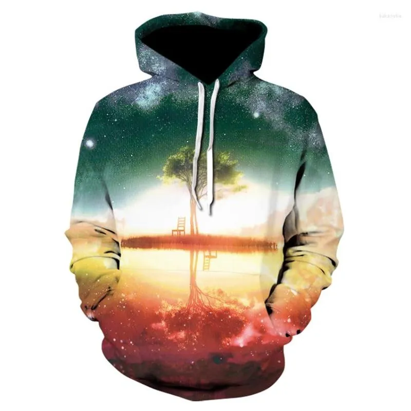 Men's Hoodies 3D Printed Men Women Sweatshirts Tree Funny Pullover Oversized Hoodie Male Tracksuit Jacket Outwear