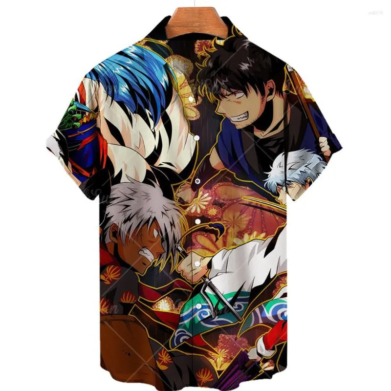 Camisas casuais masculinas 3D impressionantes Manga japoneses impressos personalizados camisa de rua masculina personalizada Moda de tamanho grande