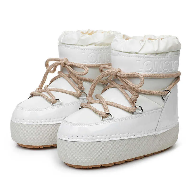 Boots 2022 Winter Snow Women Women Luxury Brand Design Brackproof Leather Cotton Female Shicay Warm Dare Skle 221215
