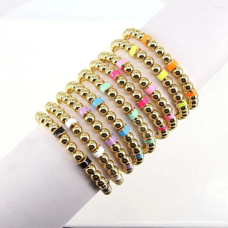 Bracelets de link 5pcs Pulseira de charme de esmalte delicada para mulheres Minimalista Pulseas Mujer Bijoux Femme Party Gift