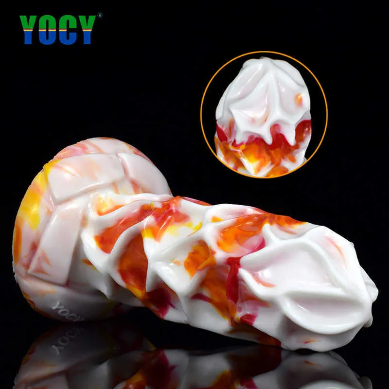 Beauty Items YOCY 2021 New Fantasy sexy Toy Huge Anal Plug Silicone Erotic Toys In Couple Colorful Butt Masturbater Massager Hollow Texture