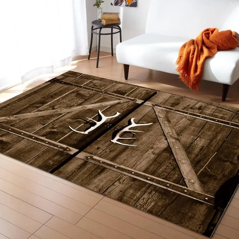 Carpets Ancient Wooden Door Carpet For Living Room Rug Kids Bedroom Bedside Rugs Home Sofa Table Decor MatCarpetsCarpets