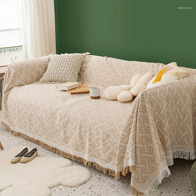 Stol täcker geometriskt dekorerad soffa filt dammsäker handduk utomhus picknick matta sängkläder