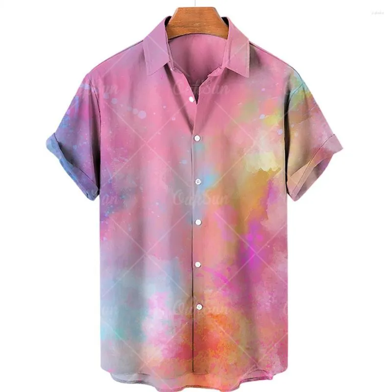 Camicie casual da uomo Estate Stile impressionante Camicia da uomo 3D Stampa Motivo colorato Stilista hawaiano Personalizzato Personalizzato Unisex