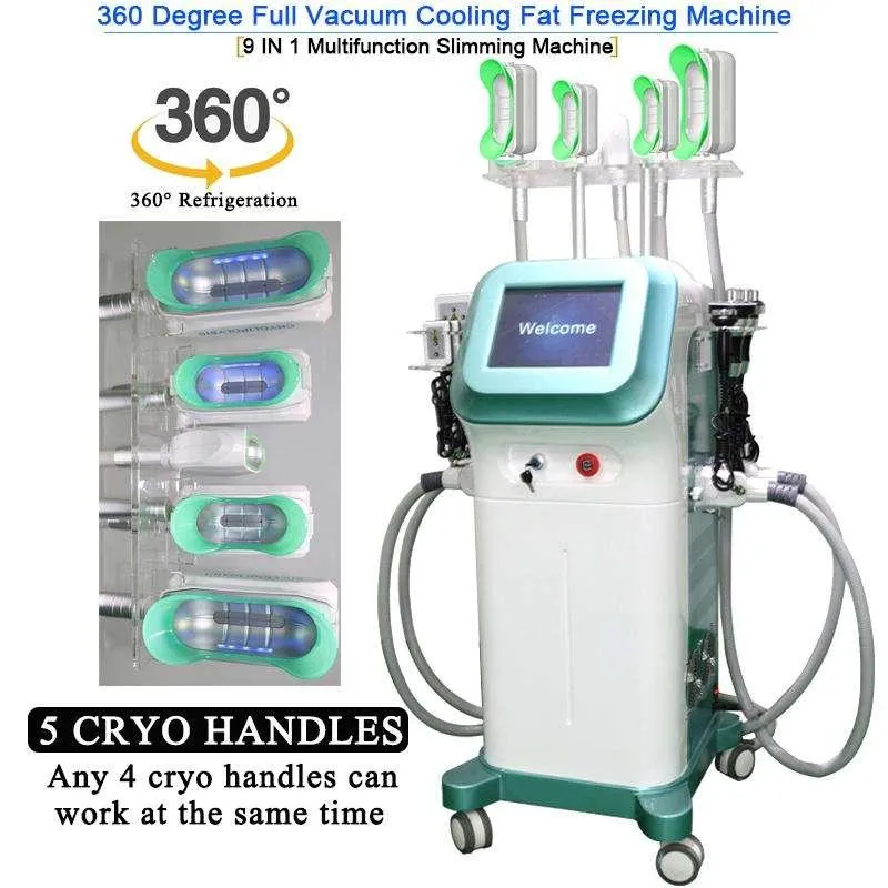 Cool Sculpting CRYO 360° Cryolipolysis Fat Freeze Slimming Machine Ultrasonic Fat Cavitation Laser Lipo Device Body Shaping Weight Loss Beauty Equipment