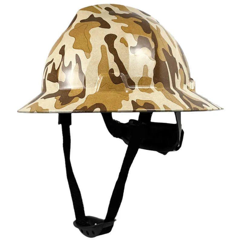 Kolfibermönster Brim full hård hatt för ingenjörsbyggnadsarbeten Cap Men ANSI HDPE Safety Helmet Sunshade