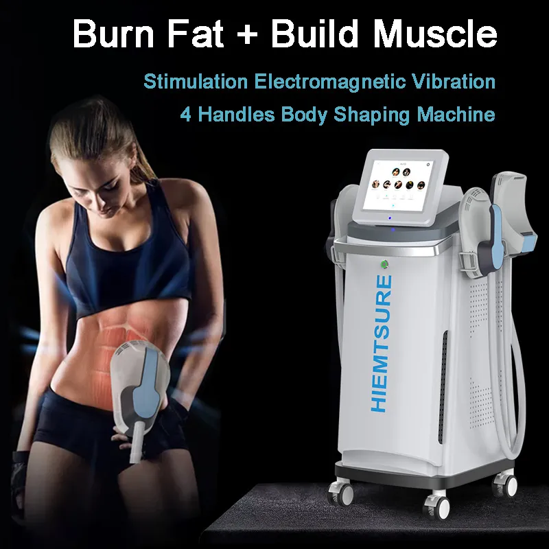 HIEMT Slimming Machine Fat Removal Muscle Stimulation Professional EMSlim Shape Body Beauty Equipment 4 Working Handles Treatment