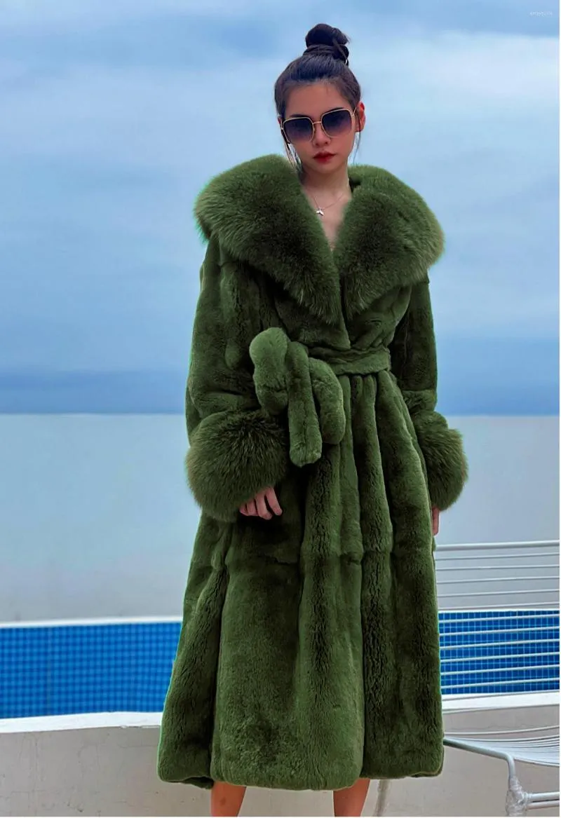 Женский мех 2023 Big Long Mink Coats Женская куртка зимняя одежда.