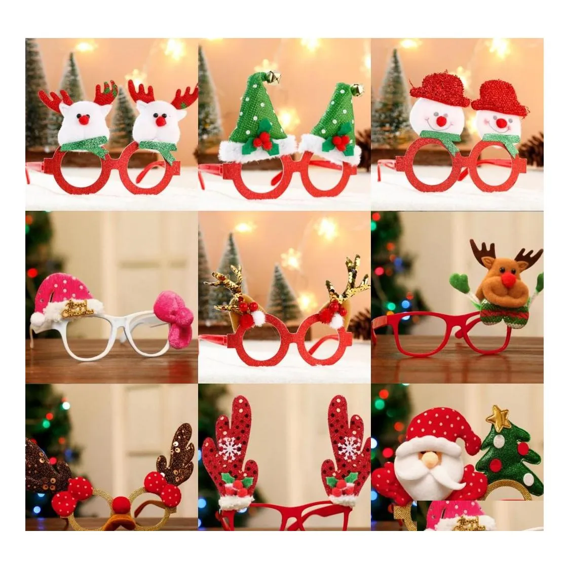 Party Favor Christmas Glasses Glitter Frames Decoration Costume Gelglas för semester Favors ADT Kids Drop Delivery Home Garden Fes Dhty5