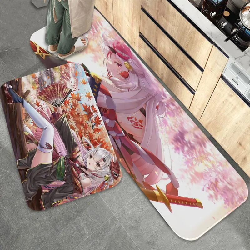Carpets Anime Nakiri Ayame Floor Mat Kids Room Bedroom Decoration Balcony Anti-Slip Doormat Living El Decor MatCarpets