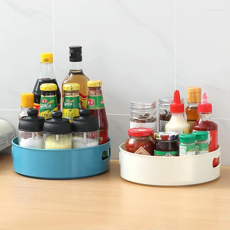 Förvaringsflaskor kreativa roterande rack multifunktionella containerrätter krydda arrangörer köklåda för grönsaker frukt