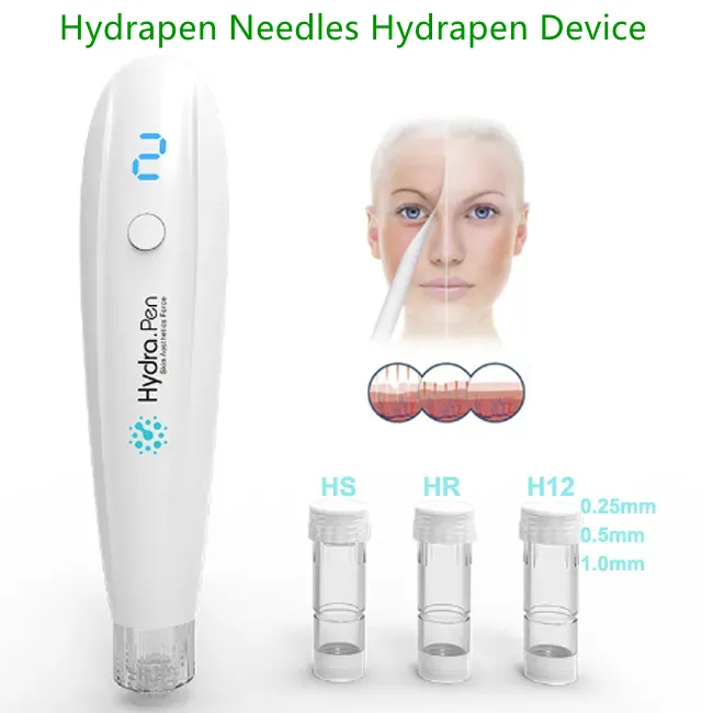 Skönhetsartiklar Hydra Pen H2 Microneedling Pen Automatic Serum Home Kit för personlig användning 12 Pin Patrones 0,25 mm Ersättningsrunda Nano -patron