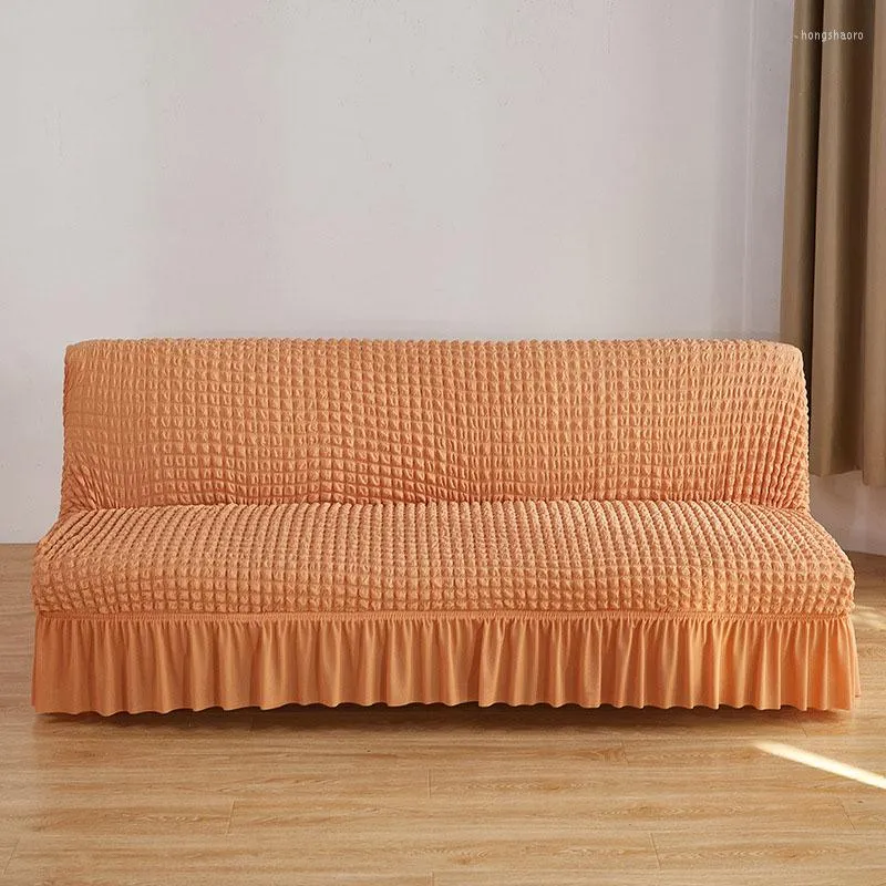 Housses de chaise élastiques en seersucker, housse de canapé, sans bras, pliable, tout compris, couleur unie, housse de siège extensible