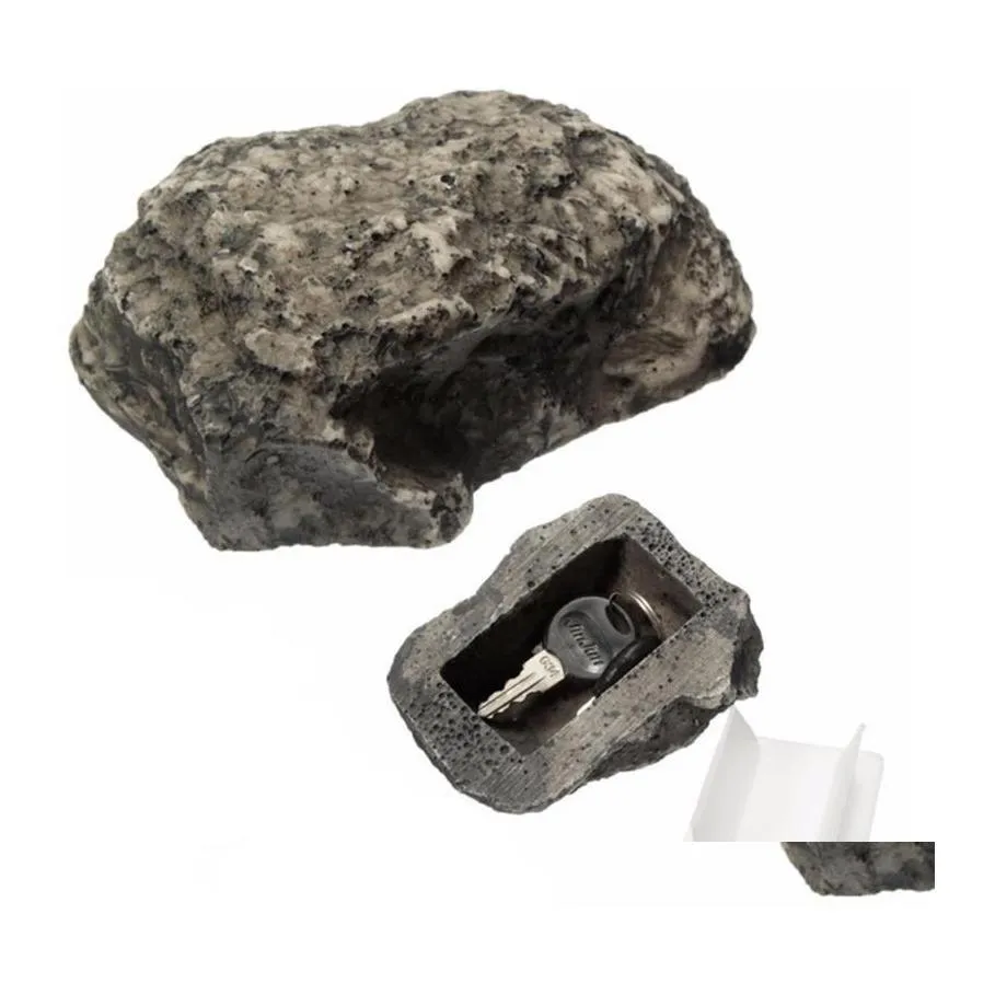 Pudełka do przechowywania pojemniki geocaching zawierają kluczowe skrzynki rock den e w kamieniu bezpieczeństwo bezpieczne ogród na zewnątrz trwałe dostawę jakości H DH3QK