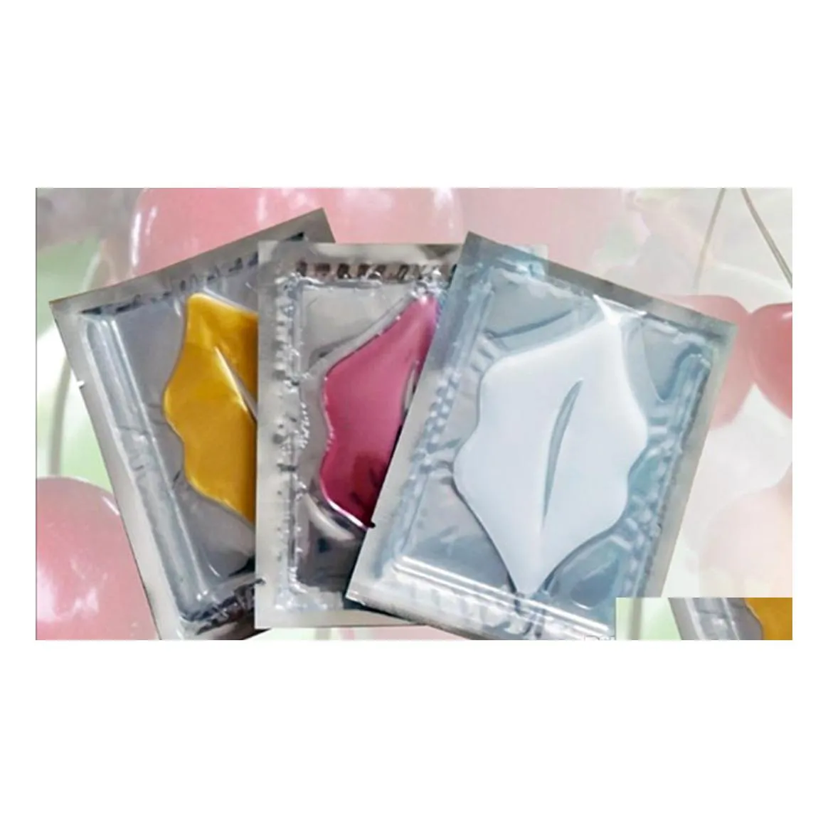 Removedor de maquiagem Drop Pink White Gold Lip Máscara Paddas de umidade Essência Crystal Collagen Pad Care Face Care Delivery Cosmetic Health Dhacq
