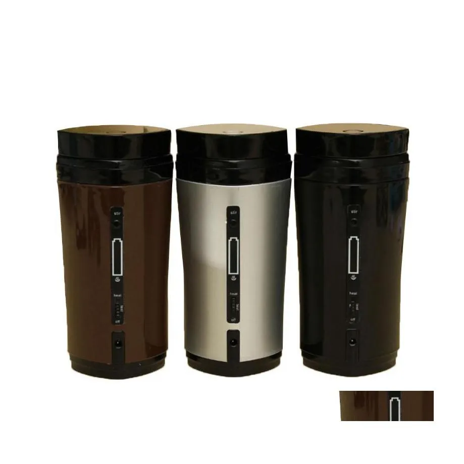 Botellas de agua portátil Matic Café Taza de agitación Recargable Insation Usb Calefacción Entrega de la gota Hogar Jardín Cocina Comedor Bar Bebida Dhf52