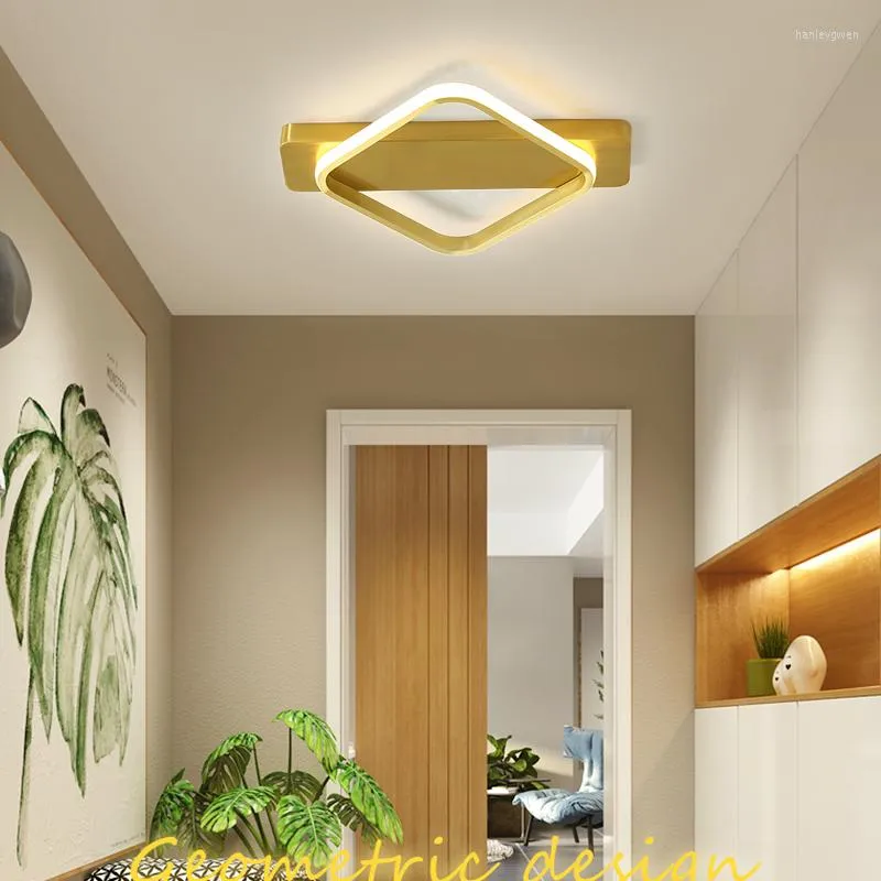 Ceiling Lights Simple Gold Light Indoor Aisle Hallway Decoration Bedroom Living Dining Room Corridor Lamp Balcony Fixture