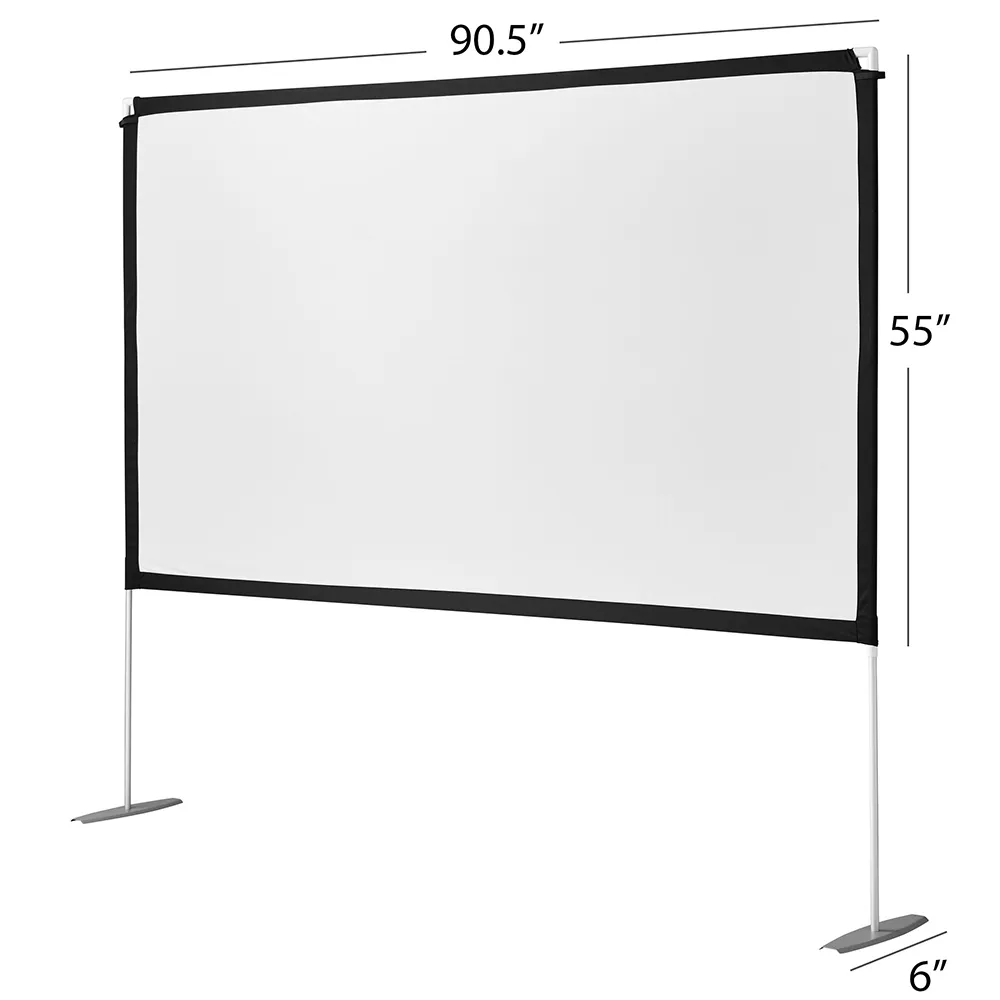 Onn. 100 "Portable Indoor Outdoor 16: 9 Theater Projection Screen Detachable Legs White