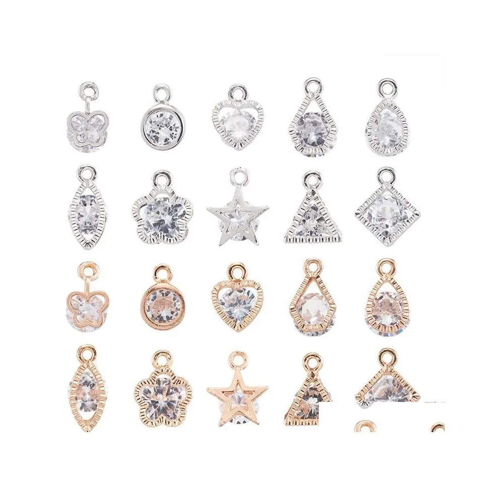 Charms Pandahall Alloy Pingente de zircônia cúbica CRISTAL CRISTA PERDENTE PARA JOIXAS FAZENDO DIY CARRA DE PARTILHAÇÃO ACESSÓRIOS DE ACESSCORANTES CHOVES OTY6Q