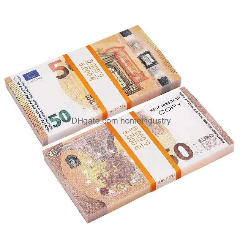 Autres fournitures de fête de fête 2022 Fake Money Banknote Prop Moneys Sublimation Blanks En gros Un film de faveur Euro Drop Livraison Ho DhygrSGOM