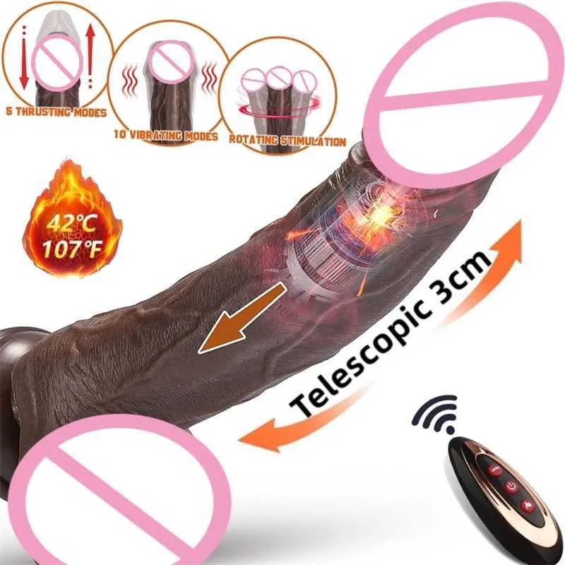 Brinquedos sexuais massageador empurrando vibrador vibrador brinquedo sexual preto realista vibratório s g-ponto estimulação anal para masturbação feminina