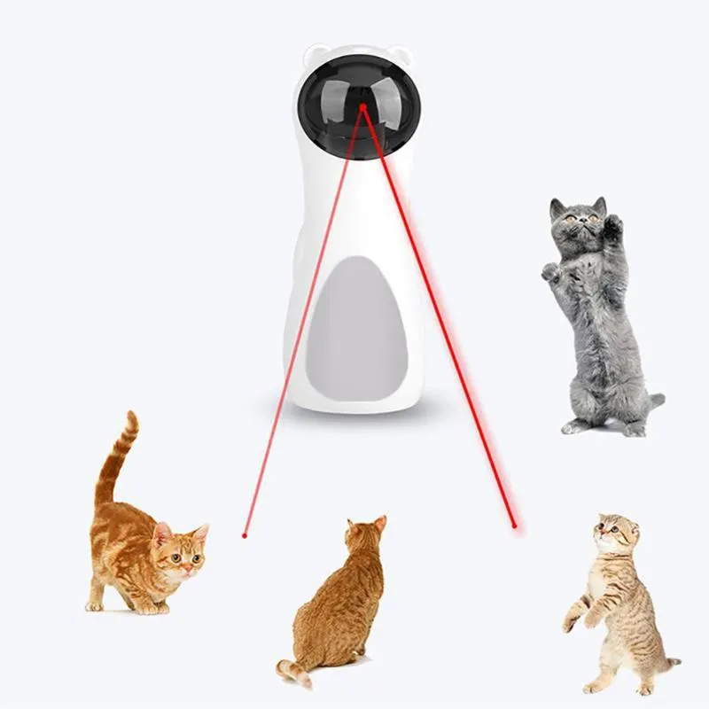 Cat Toys Led Laser Pet Smart Автоматические тренировочные тренировки занимают забавную вращающуюся игрушку многоугольную USB-зарядку для