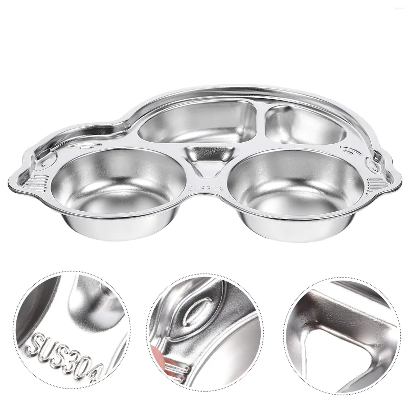 Plates Plate Divided Stainless Steel Traykids Baby Lunch Toddler Servingcompartment Dinner Dish Platter Metaltrays Control