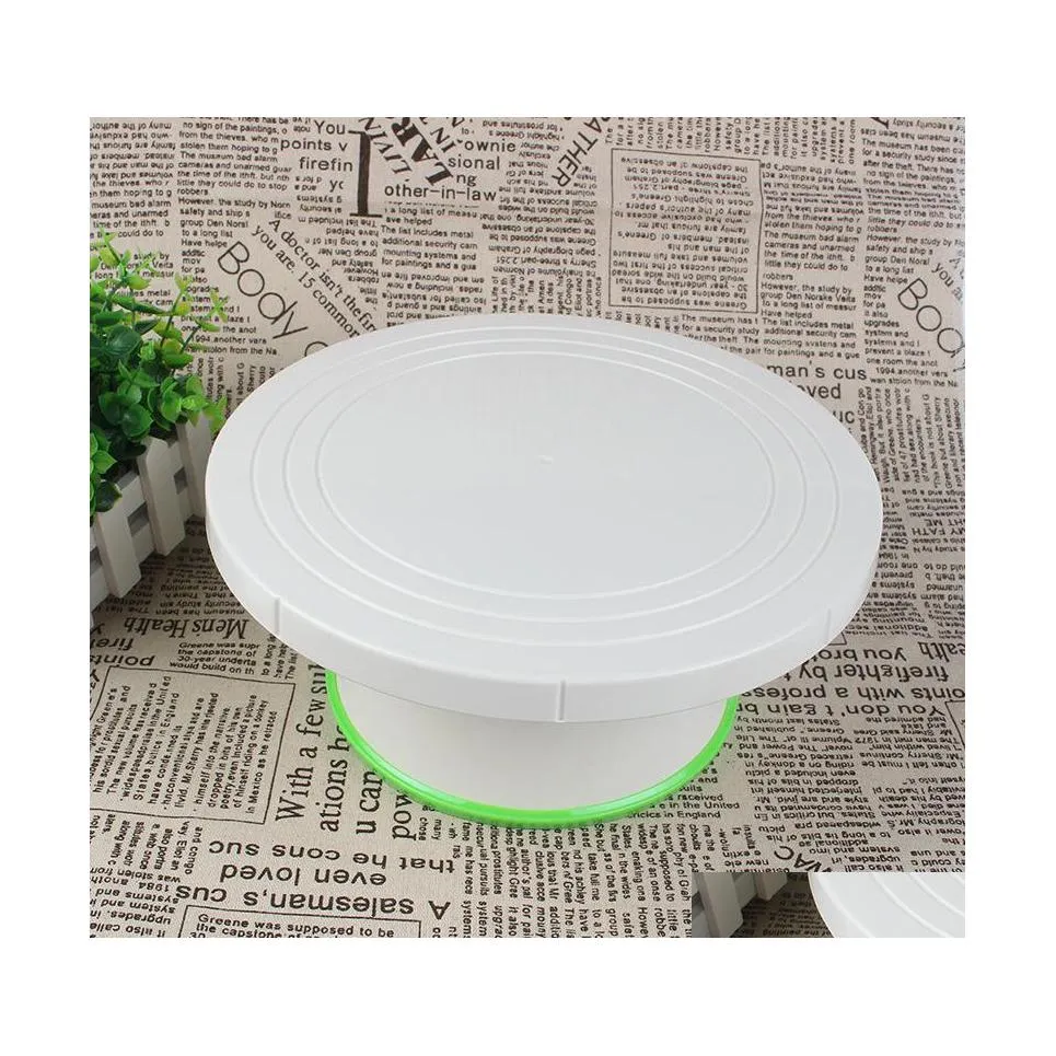 Bakgebakgereedschap plastic draaitafel cake decoratietafel hoge precisie drop levering home tuin keuken eetbar bakware dhg4e