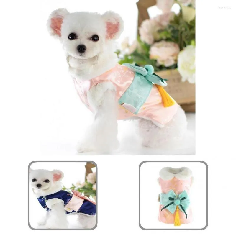 Abbigliamento per cani Colore brillante Bellissimo vestito casual da gattino per cuccioli Motivo floreale delicato sulla pelle per l'inverno