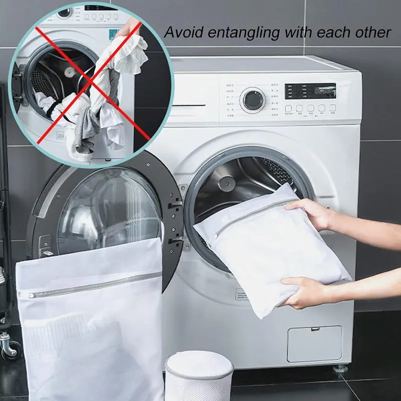Borse portaoggetti Rete con cerniera Lavaggio bucato Rete pieghevole per lavatrice per protezione Reggiseno intimo Calzini Vestiti sporchi Conservazione