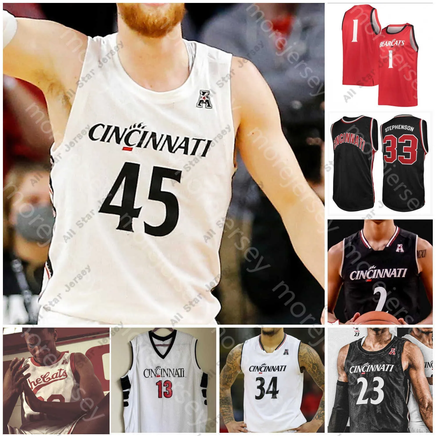 Jerseys Cincinnati Bearcats كرة السلة Jersey NCAA College Robertson Twyman Van Exel Martin Patterson Kilpatrick Stephenson Jeremiah Davenport Davi