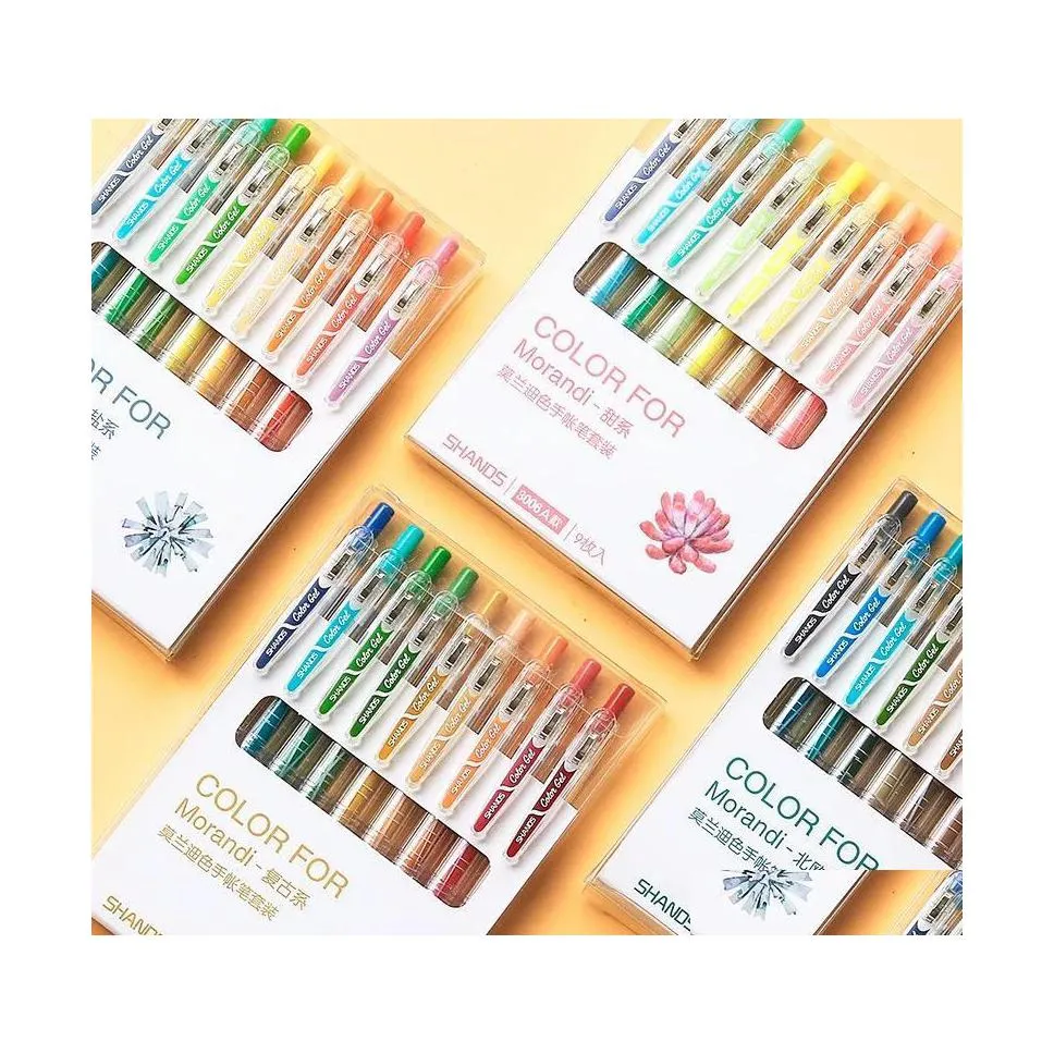 Гель -ручки 9 цветов/набор винтажных морандий ручкой