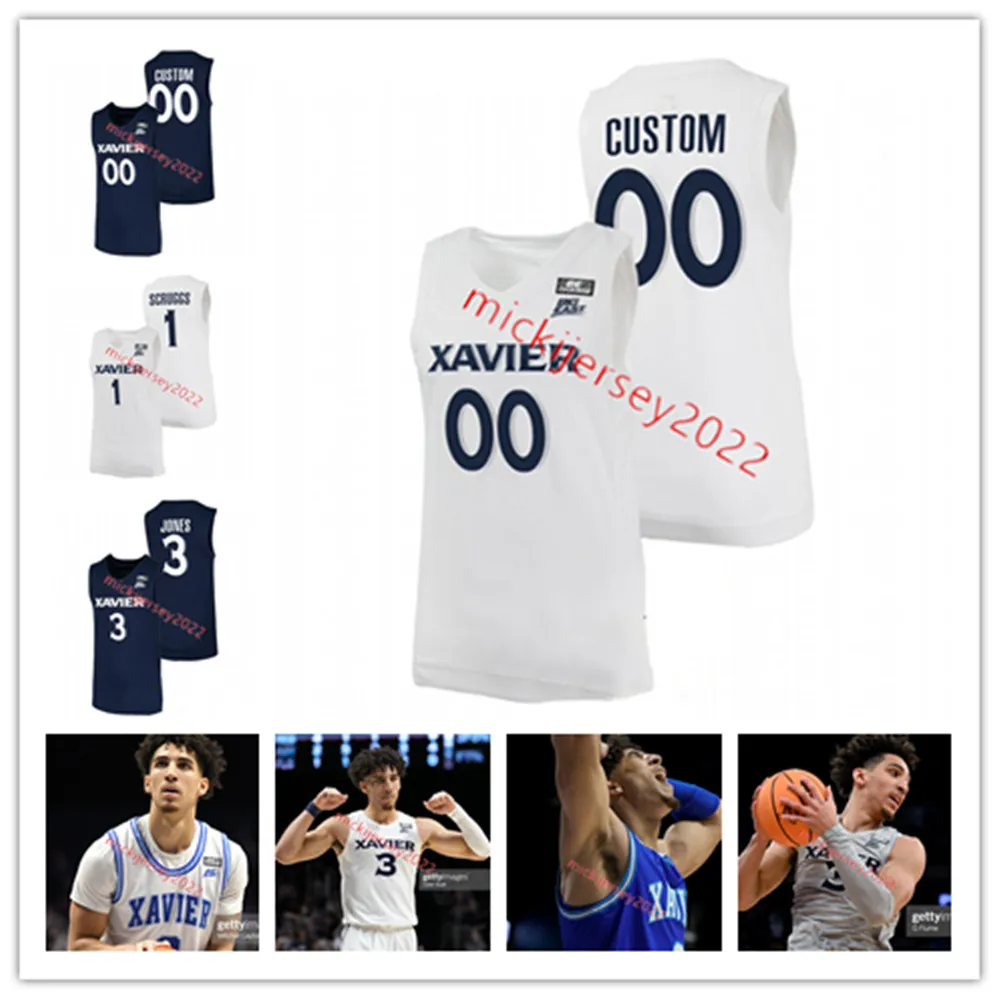 Xavier Musketeers Basketball Jersey Custom Stitched Mens Youth Colby