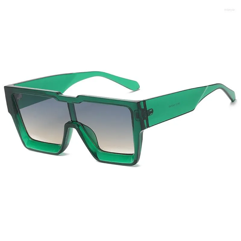 Sonnenbrille 2023 verbundene quadratische Männer Frauen Mode Sonnenbrillen Fahren Brillenschatten Linsen Damen UV400 Oculos grün schwarz
