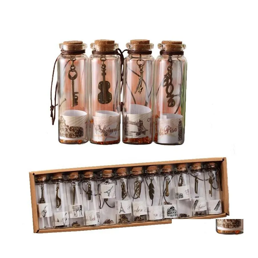 Butelki do pakowania przezroczystą szklaną butelkę z korkami vintage fiolka słoiki wisiorki Projekty rzemieślnicze