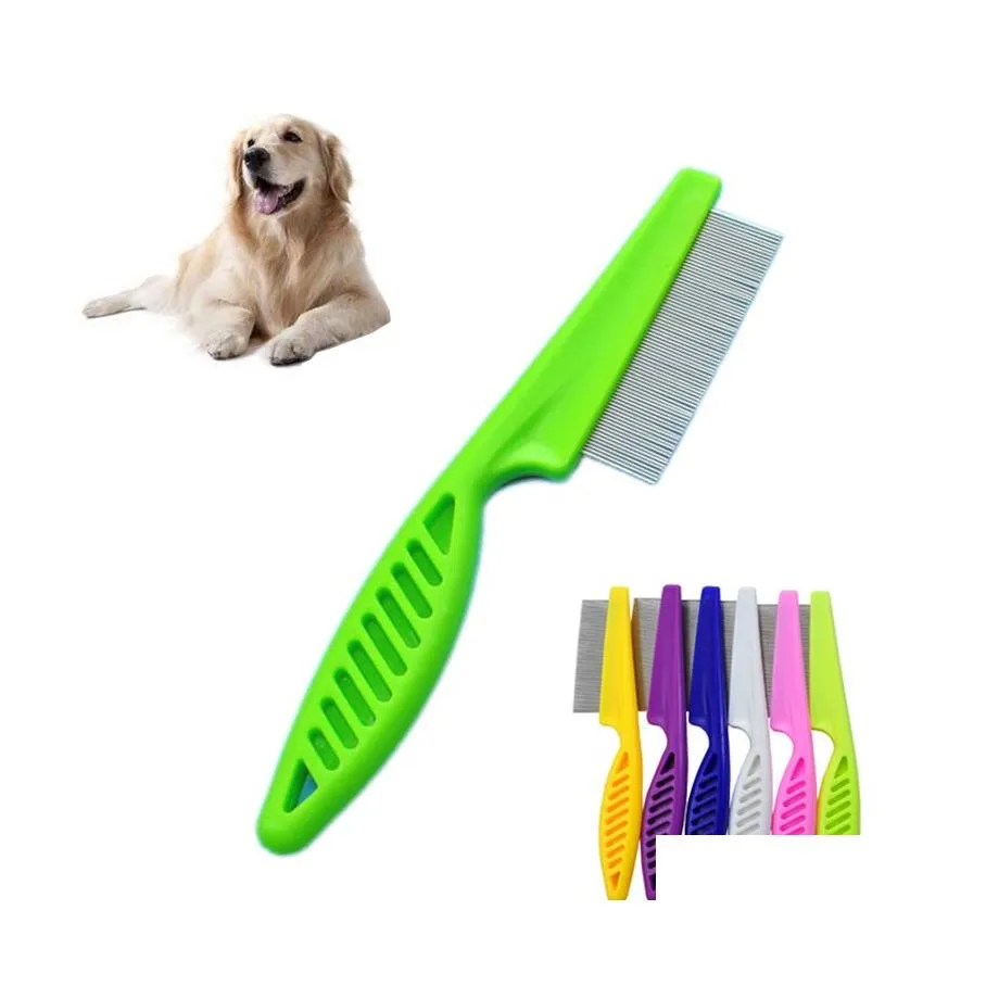 Chien Toilettage Chat Fournitures Animaux Peignes À Puces Dents Fines Aiguille En Acier Inoxydable Peigne À Cheveux Déparasitage Attraper Des Poux Grille Soins Des Animaux Jy1 Dhqxq