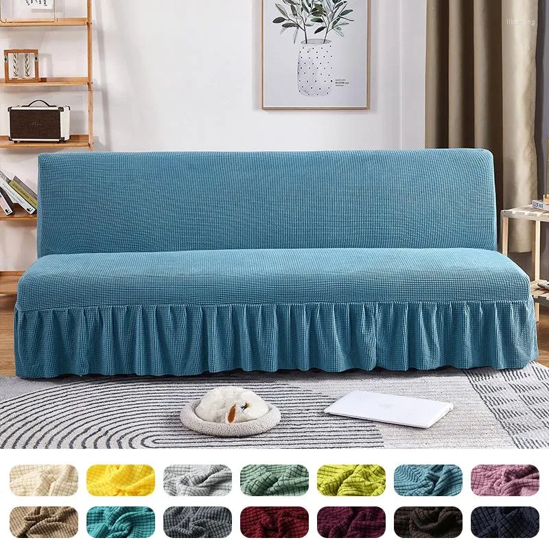 Chair Covers Corn Kernels Sofa Bed Cover Skirt Type Foldable Armless Stretch Towel Hem Multiple Colors